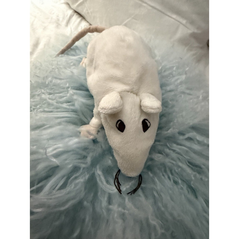 IKEA Rat Plush White Mouse Stuffed Toy Embroidered Sewn 15"